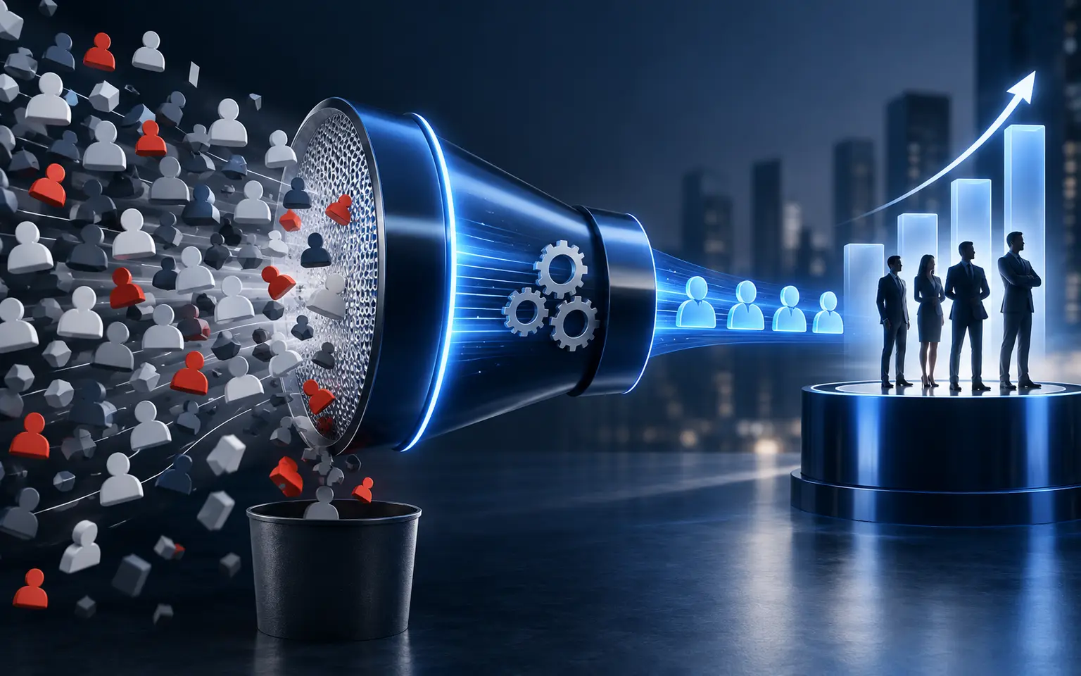 Performance marketing filter removing low-fit traffic while increasing qualified lead quality